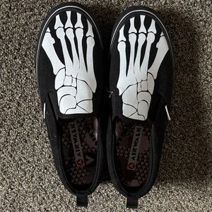 Airwalk Black Skeleton Graphic Slip-Ons
